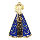 Kit 10 Pins Bótons Nossa Senhora Aparecida Folheados A Ouro