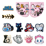 Kit 10 Pins Botons Para Crocs Cat Love Gatos