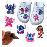 Kit 10 Pins Bottons Enfeites Para Crocs Babuche Lilo Stitch