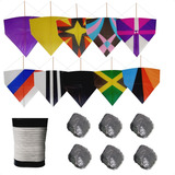 Kit 10 Pipa Gt Pequeno 50cm C Rabiola E Linha Sortidos