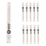 Kit 10 Piteiras De Vidro Finas 5mm X 5cm bocal Slim Sabor Insípido