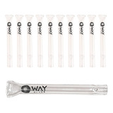 Kit 10 Piteiras De Vidro Finas 5mm X 7cm Bocal Achatado Flat