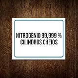 Kit 10 Placa Sinalização - Nitrogênio Cilindros Cheios