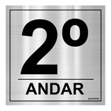 Kit 10 Placas Aço Inox Indicação Andar 15x15cm