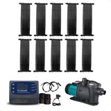 Kit 10 Placas De Aquecimento Solar 2m Cdt 01 Bomba 1 2cv