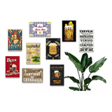 Kit 10 Placas Decorativas Bebidas Beer Bar 20x30cm Drinks