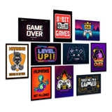 Kit 10 Placas Decorativas Mdf Quadros Geek Nerd Gamer Jogos
