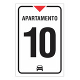 Kit 10 Placas Garagem Apartamento Veículo Vaga Pvc 18x25