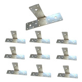 Kit 10 Placas Junção T Dobrada 180x90x40x3mm Galvanizada