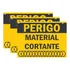 Kit 10 Placas Perigo Material Cortante Em Alumínio