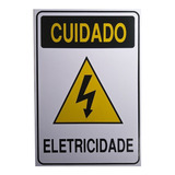 Kit 10   Placas Perigo Painel Eletrecidade 30x20cm Cuidado