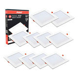Kit 10 Plafon Led 18w Embutir Quadrado 21x21 Ps Avant 6500k