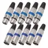 Kit 10 Plug Conector Xlr Cannon Macho Femea Corpo Metalico