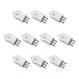 Kit 10 Plug Desmontável 2p t 180 10a Prensa Cabos Branco