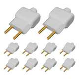 Kit 10 Plug Macho 10a 2p Bipolar 250v Para Extensão Ilumi