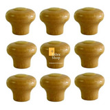 Kit 10 Pomel Pegador Puxador Madeira Para Tampa De Panela
