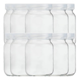 Kit 10 Potes De Vidro 200ml Armazenar Leite Materno Papinha