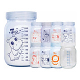 Kit 10 Potes Vidro Armazenar Leite Materno Graduação 200ml