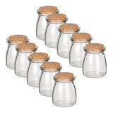 Kit 10 Potes Vidro Com Tampa Rolha Cortiça 100ml Temperos