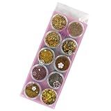 Kit 10 Potinhos Strass Pó Glitter Encapsulado Flocado Para Unha Decoração -HS-712-