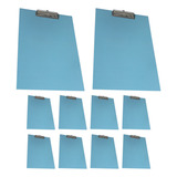 Kit 10 Prancheta A4 Colorida Mdf Oficio Prendedor Eficiente Cor Azul
