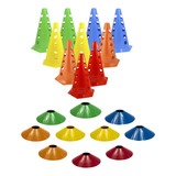 Kit 10 Pratos 10 Cones Demarcatório Flexível Funcional