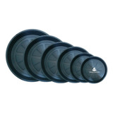 Kit 10 Pratos 14 Cm Diâmetro Para Vasos Pote Cor Preta
