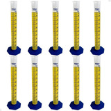 Kit 10 Proveta Graduada De Plástico 100ml Com Base Nalgon