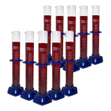 Kit 10 Proveta Graduada De Vidro 100ml Base Em Polipropileno