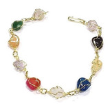 Kit 10 Pulseiras Pedras Naturais Do Brasil Folheadas Lindas