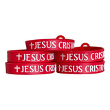 Kit 10 Pulseiras Personalizadas Com A Frase Jesus Cristo