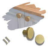 Kit 10 Puxador De Gaveta Moderno Redondo Dourado Fosco 34mm