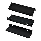 Kit 10 Puxador Slim Móveis Cozinha Gavetaporta Alumínio 08cm Preto 