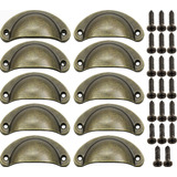 Kit 10 Puxadores Colonial Concha Para Moveis Armários 64mm Cor Cobre Qingu Sem Padrão