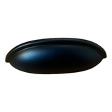 Kit 10 Puxadores Concha 64mm Para Gavetas E Armário Colonial Cor Preto Liso