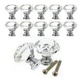 Kit 10 Puxadores Cristal 30mm Gaveta Porta Macaneta Moveis 