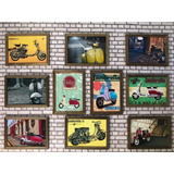 Kit 10 Quadros 46x34 Scooters Antigas Lambretta Vespa