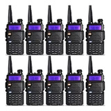Kit 10 Radio Comunicador Dual Band Baofeng Uv 5r Vhf Uhf