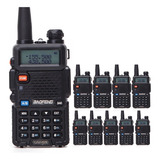 Kit 10 Rádio Comunicador Ht Dual Band Uhf Vhf Uv 5r Fm Fone