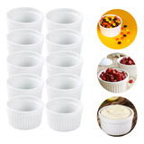 Kit 10 Ramekin Plástico 90ml Branco Resistente Não Quebra