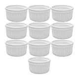 Kit 10 Ramekins De Porcelana Branca 40 Ml Mini Pote Servir Molhos Pequenas Porções Temperos Molhos