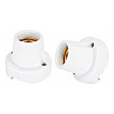 Kit 10 Receptáculo Bocal Soquete Porcelana Louça E27 C Base
