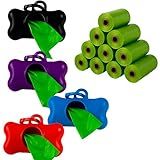 Kit 10 Refis Rolos De Sacolas -150 Saquinhos- E Dispenser De Coleira Para Coletores Caca Caca -Preto- -Preto-