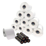 Kit 10 Rls Etiqueta 10x10 100x100 Bopp Fosco E 5 Ribbon Misto Cor Branco Link Etiquetas