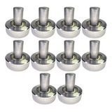 Kit 10 Rolamentos Guia De Ferro Trilho Portão Correr 42 Mm