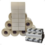 Kit 10 Rolo Etiqueta 50x30 2 Col Bopp Fosco 5 Ribbon Misto