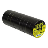 Kit 10 Rolos Fita Isolante 18mm X 5 Metros Preta Antichama