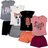 Kit 10 Roupa Infantil Meninas Atacado 5 Blusinha 5 Bermuda