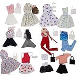 Kit 10 Roupas Para Boneca Barbie Vestido Macacão Calça Shorts Saia