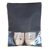 Kit 10 Saco Sapatos Saquinho Calçados Organizador Com Zíper Cor Preto